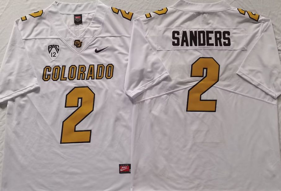Men Colorado Buffaloes #2 Sanders White 2025 Nike Limited NCAA Jersey style 1->more ncaa teams->NCAA Jersey